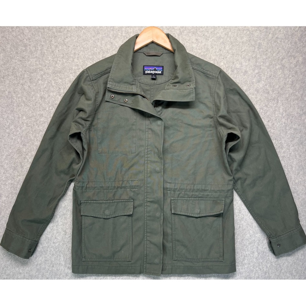 Patagonia Womens Prairie Dusk Jacket Medium Basin Green Organic Cotton Outdoor S